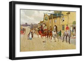 The Great North Road, the Bell at Stilton, 1902-Cecil Aldin-Framed Giclee Print