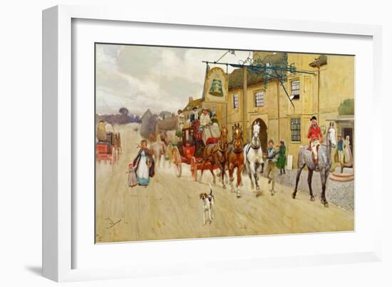 The Great North Road, the Bell at Stilton, 1902-Cecil Aldin-Framed Giclee Print