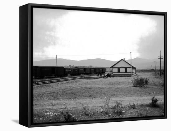 The Great Northern Railway Depot in Omak, WA, 1914-Asahel Curtis-Framed Stretched Canvas