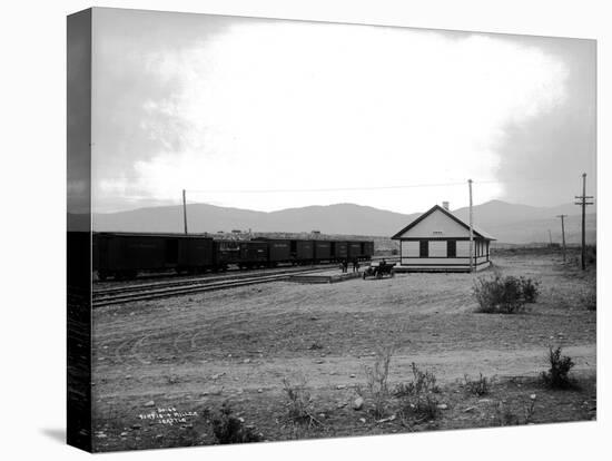 The Great Northern Railway Depot in Omak, WA, 1914-Asahel Curtis-Stretched Canvas