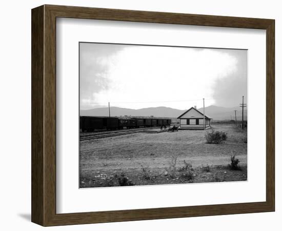 The Great Northern Railway Depot in Omak, WA, 1914-Asahel Curtis-Framed Giclee Print