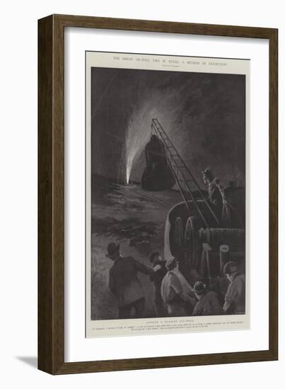 The Great Oil-Well Fire in Texas, a Method of Extinction-Paul Frenzeny-Framed Giclee Print