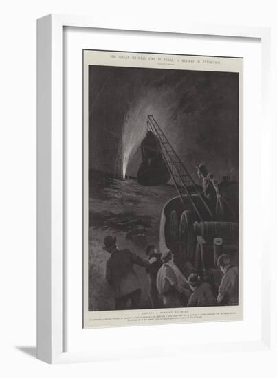 The Great Oil-Well Fire in Texas, a Method of Extinction-Paul Frenzeny-Framed Giclee Print