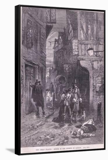 The Great Plague: Scenes in the Streets of London AD, 1665-Herbert Railton-Framed Stretched Canvas