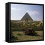 The Great Pyramid and the Sphinx-null-Framed Stretched Canvas