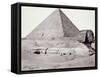 The Great Pyramid, with the Sphinx in the Foreground, El-Geezah, 1858 (B/W Photo)-Francis Frith-Framed Stretched Canvas