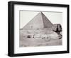 The Great Pyramid, with the Sphinx in the Foreground, El-Geezah, 1858 (B/W Photo)-Francis Frith-Framed Giclee Print