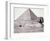 The Great Pyramid, with the Sphinx in the Foreground, El-Geezah, 1858 (B/W Photo)-Francis Frith-Framed Giclee Print