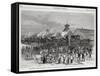 The Great Railway Strike Halting Locomotives at Martinsburg-null-Framed Stretched Canvas