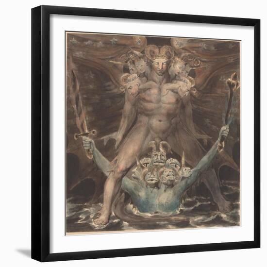 The Great Red Dragon and the Beast from the Sea, c.1805-William Blake-Framed Giclee Print