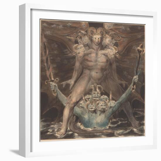 The Great Red Dragon and the Beast from the Sea, c.1805-William Blake-Framed Giclee Print