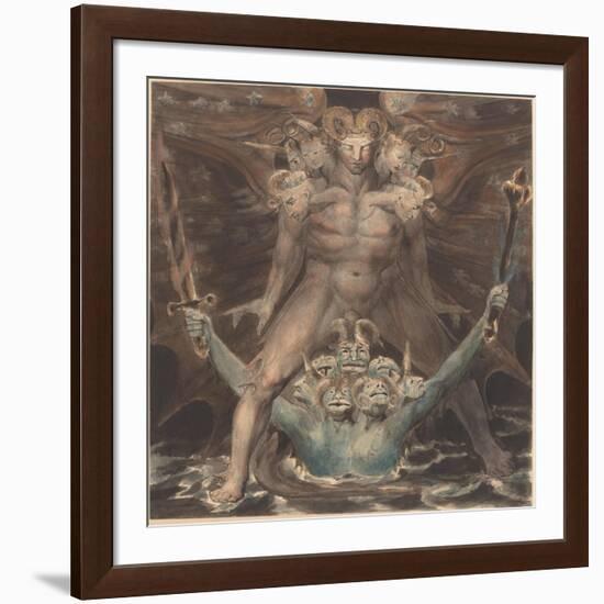 The Great Red Dragon and the Beast from the Sea, c.1805-William Blake-Framed Giclee Print