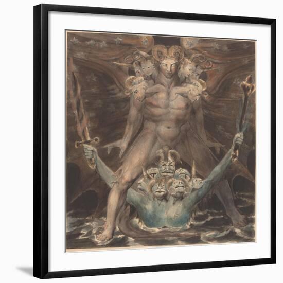 The Great Red Dragon and the Beast from the Sea, c.1805-William Blake-Framed Giclee Print