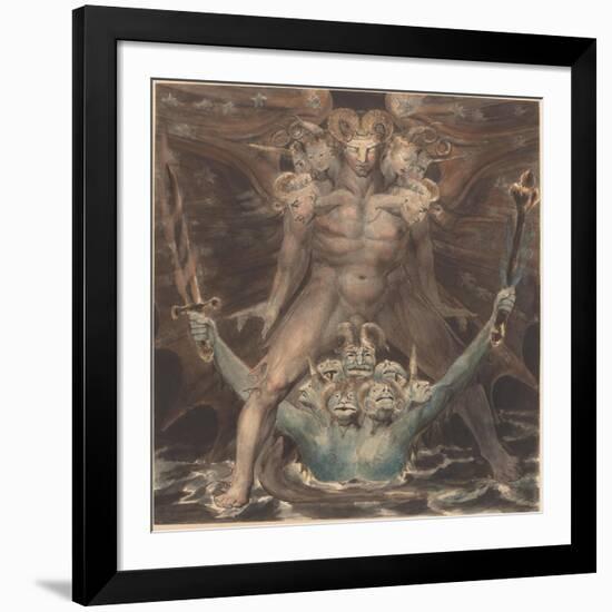 The Great Red Dragon and the Beast from the Sea, c.1805-William Blake-Framed Giclee Print