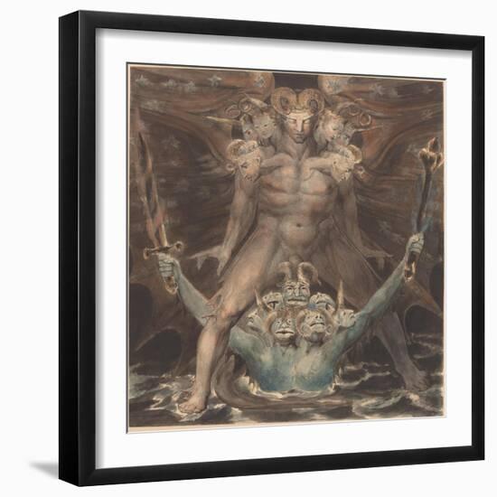 The Great Red Dragon and the Beast from the Sea, c.1805-William Blake-Framed Premium Giclee Print