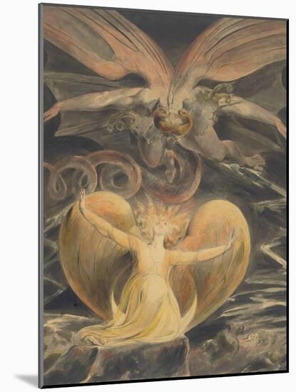 The Great Red Dragon and the Woman Clothed with the Sun, 1805-Williiam Blake-Mounted Art Print