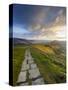 The Great Ridge Pathway, Mam Tor, Hope Valley, Castleton, Peak District National Park, Derbyshire,-Chris Hepburn-Stretched Canvas