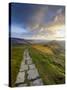 The Great Ridge Pathway, Mam Tor, Hope Valley, Castleton, Peak District National Park, Derbyshire,-Chris Hepburn-Stretched Canvas