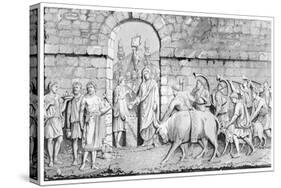 The Great Sacrifice of the Romans on Undertaking a War-James Gardner-Stretched Canvas