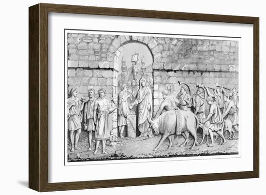 The Great Sacrifice of the Romans on Undertaking a War-James Gardner-Framed Giclee Print