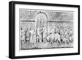 The Great Sacrifice of the Romans on Undertaking a War-James Gardner-Framed Giclee Print