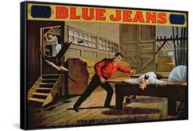 The Great Saw Mill Scene', Poster for 'Blue Jeans'-American School-Framed Stretched Canvas
