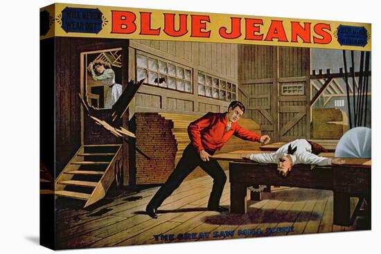 The Great Saw Mill Scene', Poster for 'Blue Jeans'-American School-Stretched Canvas