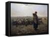The Great Shepherdess by Jean-Francois Millet-null-Framed Stretched Canvas
