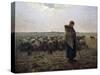 The Great Shepherdess by Jean-Francois Millet-null-Stretched Canvas