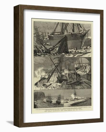 The Great Snowstorm and Gale, Wrecks on the Coast-null-Framed Giclee Print