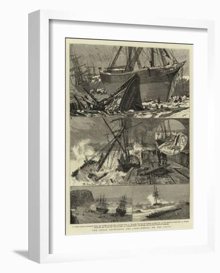 The Great Snowstorm and Gale, Wrecks on the Coast-null-Framed Giclee Print