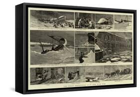 The Great Snowstorm, Gale, and High Tide-Joseph Nash-Framed Stretched Canvas