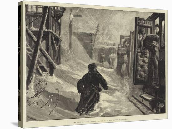 The Great Snowstorm, Tuesday, 18 January, a Train Blocked in the Snow-William Heysham Overend-Stretched Canvas