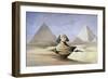 The Great Sphinx and Pyramids at Giza, 1838-1839-David Roberts-Framed Premium Giclee Print