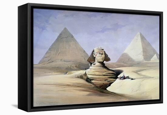 The Great Sphinx and Pyramids at Giza, 1838-1839-David Roberts-Framed Stretched Canvas