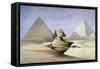 The Great Sphinx and Pyramids at Giza, 1838-1839-David Roberts-Framed Stretched Canvas