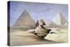 The Great Sphinx and Pyramids at Giza, 1838-1839-David Roberts-Stretched Canvas