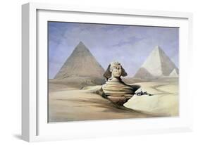 The Great Sphinx and Pyramids at Giza, 1838-1839-David Roberts-Framed Giclee Print