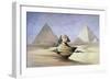 'The Great Sphinx and Pyramids at Gizeh' (Watercolour)-David Roberts-Framed Giclee Print