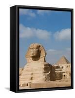 The Great Sphinx and Pyramids of Giza on a Sunny Day-Alex Saberi-Framed Stretched Canvas