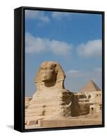 The Great Sphinx and Pyramids of Giza on a Sunny Day-Alex Saberi-Framed Stretched Canvas