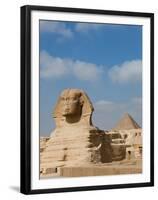 The Great Sphinx and Pyramids of Giza on a Sunny Day-Alex Saberi-Framed Premium Photographic Print