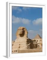 The Great Sphinx and Pyramids of Giza on a Sunny Day-Alex Saberi-Framed Premium Photographic Print