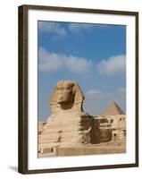 The Great Sphinx and Pyramids of Giza on a Sunny Day-Alex Saberi-Framed Premium Photographic Print