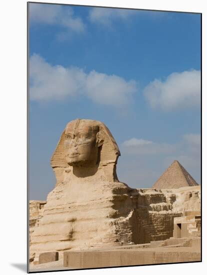 The Great Sphinx and Pyramids of Giza on a Sunny Day-Alex Saberi-Mounted Photographic Print