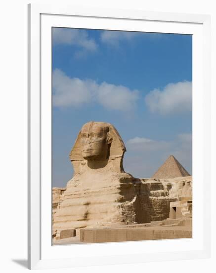 The Great Sphinx and Pyramids of Giza on a Sunny Day-Alex Saberi-Framed Photographic Print