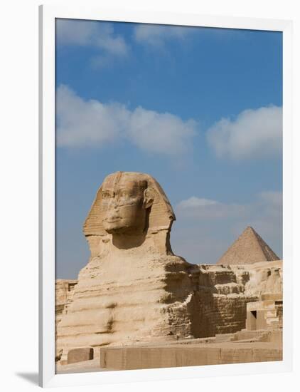 The Great Sphinx and Pyramids of Giza on a Sunny Day-Alex Saberi-Framed Photographic Print