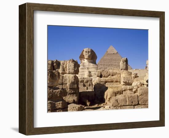 The Great Sphinx and the Chephren Pyramid, Giza, Cairo, Egypt, Africa-Nigel Francis-Framed Photographic Print