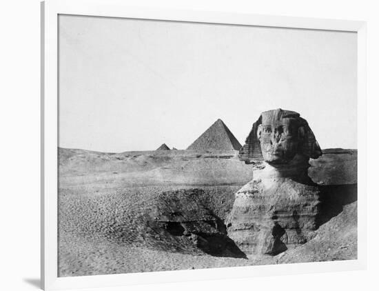 The Great Sphinx and the Pyramids of Giza, Egypt, 1852-Maxime Du Camp-Framed Giclee Print