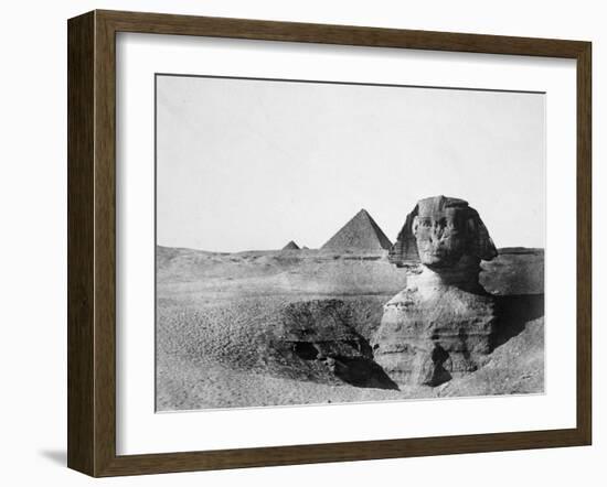 The Great Sphinx and the Pyramids of Giza, Egypt, 1852-Maxime Du Camp-Framed Giclee Print